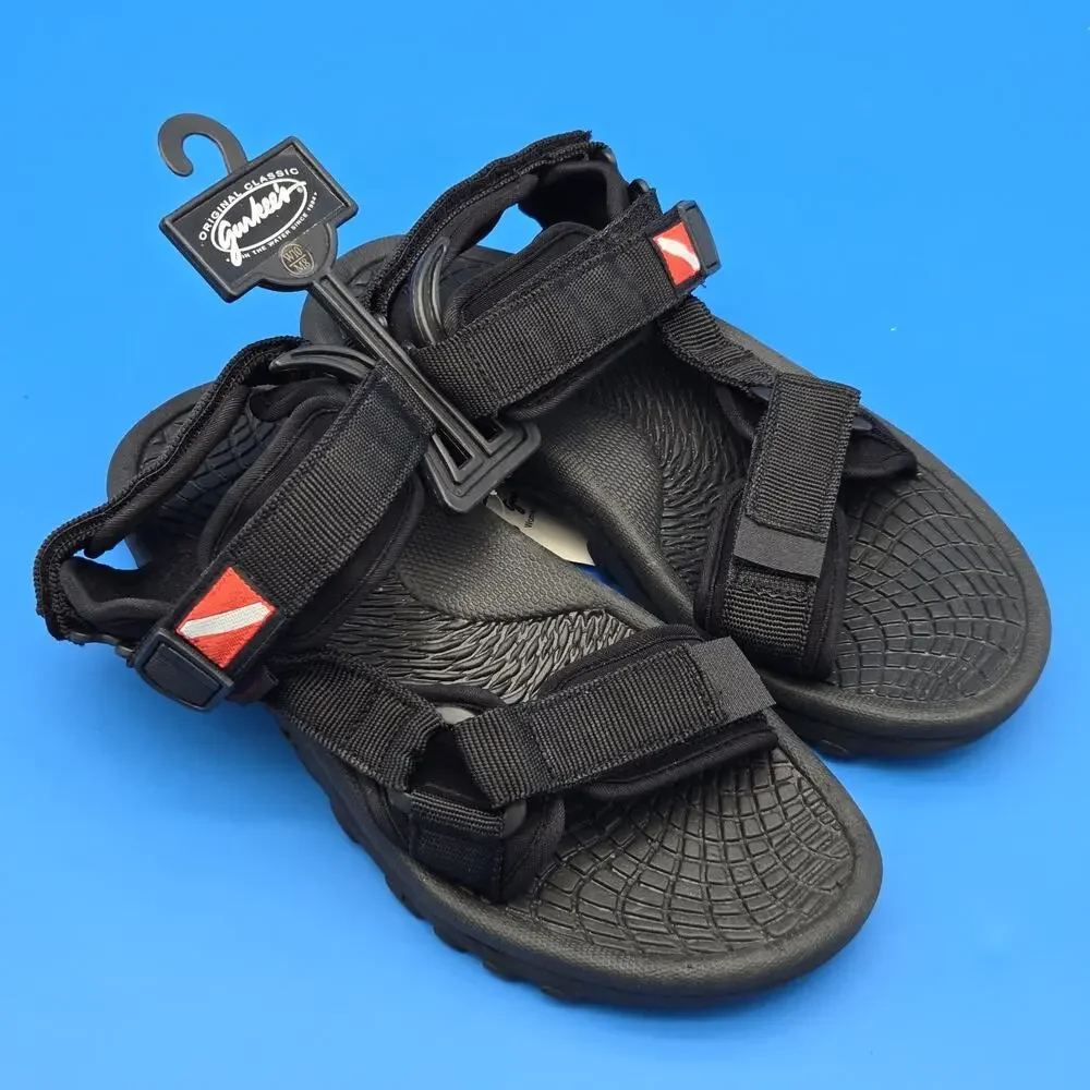 Gurkee’s Sport Sandals Mens 8 Black Water Hiking Adjustable Strap NWT